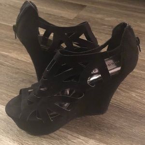 Madden Girl | Black Suede Wedge Sandal